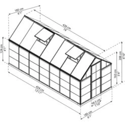 Palram Canopia Hybrid 4.3 X 1.9 Gewächshaus Silber Klare Seitenwände 9 Palram Canopia Hybrid 4.3 X 1.9 Gewächshaus Silber Klare Seitenwände -Vitavia Verkaufsgeschäft 2971927 1