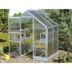 Vitavia Gewächshaus Klein Apollo 2500 HKP 6 Mm Inkl. Fundament 2,5 M²Alu Blank