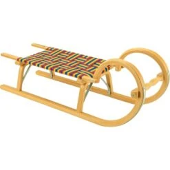 Gebirgsrodel Mit Gurtsitz Naturfarben 100 Cm