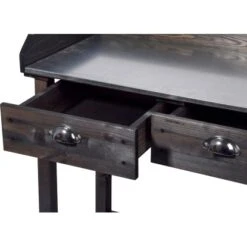 Dobar Pflanztisch Mit 2 Schubladen Und Ablagefläche Schwarz 90 X 79 X 39 Cm -Vitavia Verkaufsgeschäft 4055894290316 4637 3