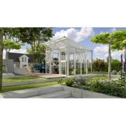 Vitavia Gewächshaus Aphrodite 7800 HKP ESG 3 Mm + 10 Mm Dach Weiß