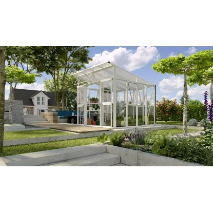 Vitavia Gewächshaus Aphrodite 7800 HKP ESG 3 Mm + 10 Mm Dach Weiß 1 Vitavia Gewächshaus Aphrodite 7800 HKP ESG 3 Mm + 10 Mm Dach Weiß