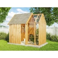 Alpholz Gewächshaus Vertigo Fichte 28 Mm B 327 Cm X T 226 Cm