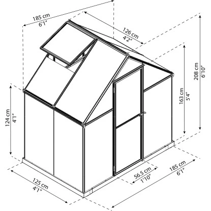Palram - CanopiaGewächshaus Mythos Einzeltür 2,3 M² Silber 2 Palram - CanopiaGewächshaus Mythos Einzeltür 2,3 M² Silber – Bild 2