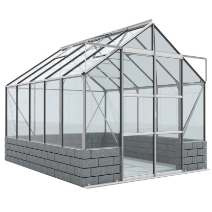 Vitavia Gewächshaus Cassandra 8300 Alu ESG 3 Mm Sockel Anthrazit 257x323,1x248,9 Cm 2 Vitavia Gewächshaus Cassandra 8300 Alu ESG 3 Mm Sockel Anthrazit 257x323,1x248,9 Cm – Bild 2